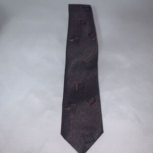 Men’s Vintage Paco Rabanne Luxury Neck Tie Burgundy Silk Italy Patterned
